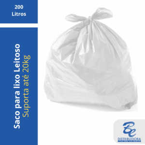 Saco de Lixo Leitoso 200 litros 93 X 110cm - quilo