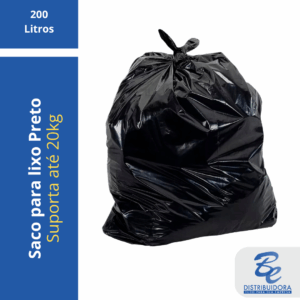 Saco de Lixo Preto 200 litros 93 X 110cm - quilo