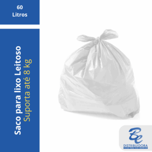 Saco de Lixo Leitoso 60 litros 72 X 76cm - quilo