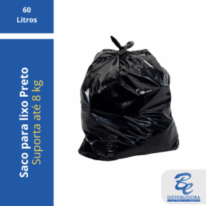 Saco de Lixo Preto 60 litros 72 X 79cm - quilo