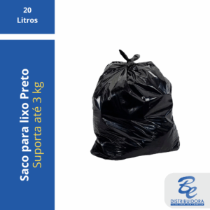 Saco de Lixo Preto 20 litros 52 X 61cm - quilo