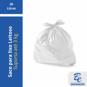 Saco de Lixo Leitoso 20 litros 41 X 61cm - quilo