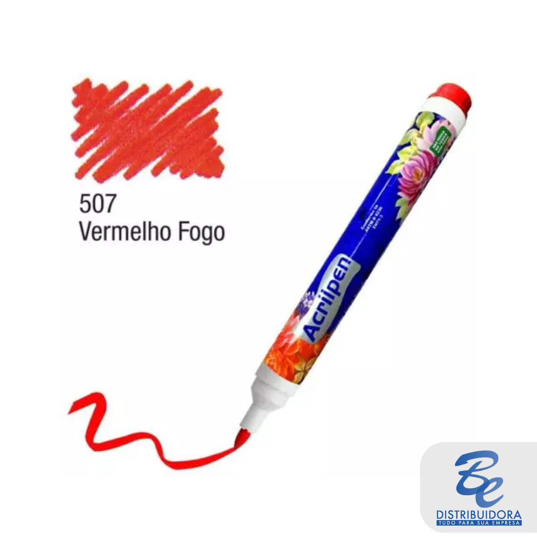 Caneta-para-tecido-Vermelho-Fogo-unidade.png Caneta para tecido Vermelho Fogo - unidade - Imagem 1