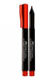 Caneta Marcador Retroprojetor Faber-Castell Ponta Média Vermelha