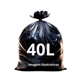 Saco para Lixo Preto 40 Litros 64x60cm – Resistência Intermediária – pacote com 1 quilo